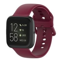 eses Szilikon szíj Fitbit Versa-hoz - S-es méret, bordó