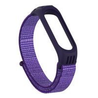 eses Nylon pánt szilikon ággyal Xiaomi Mi Band 3, 4, 5 - Lila