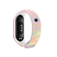 Karkötő Xiaomi Mi Band 5, Mi Band 6 és Amazfit Band 5 modellekhez - Mintás, kék és sárga színű