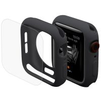 ENKAY tok + üveg Apple Watch 44mm-hez - fekete