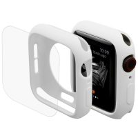 ENKAY tok + üveg Apple Watch 44mm-hez - Fehér