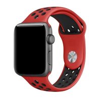 eses Szilikon szíj Apple Watchhoz - Piros fekete, S, M, L - 38mm, 40mm, 41mm