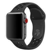 eses Szilikon szíj Apple Watchhoz - Fekete, S, M, L - 38mm, 40mm, 41mm