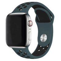 eses Szilikon szíj Apple Watchhoz - Kék fekete, S, M, L - 38mm, 40mm, 41mm