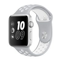 eses Szilikon szíj Apple Watchhoz - Szürke fehér, S, M, L - 42mm, 44mm, 45mm, 49mm