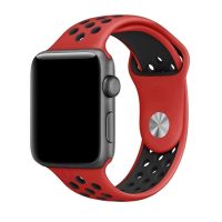 eses Szilikon szíj Apple Watchhoz - Piros fekete, S, M, L - 42mm, 44mm, 45mm, 49mm