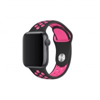 eses Szilikon szíj Apple Watchhoz - Fekete rózsaszín, S, M, L - 42mm, 44mm, 45mm, 49mm