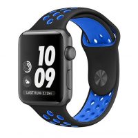 eses Szilikon szíj Apple Watchhoz - Fekete kék, S, M, L - 42mm, 44mm, 45mm, 49mm