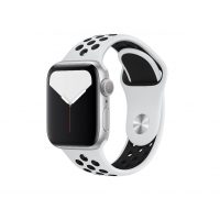 eses Szilikon szíj Apple Watchhoz - Fehér fekete, S, M, L - 42mm, 44mm, 45mm, 49mm