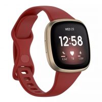 eses Szilikon szíj Fitbit Versa 3 és 4, Sense 1 és 2 - S méret, piros