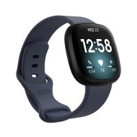 eses Szilikon szíj Fitbit Versa 3 és 4, Sense 1 és 2 - L méret, kék szürke