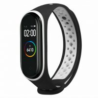 Lyukas karkötő a Xiaomi Mi Band 3 és Xiaomi Mi Band 4 modellekhez - Fekete és fehér