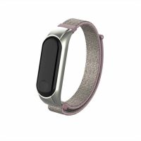 eses Nylon szíj a Xiaomi Mi Band 3 és Xiaomi Mi band 4 modellekhez - Lila és rózsaszín