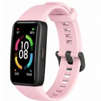 eses Szilikon szíj Huawei Band 6, Honor Band 6 és Band 7 - L-es méret, Rózsaszín