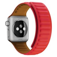 eses Szilikon mágnesszalag Apple Watchhoz - Piros 38mm, 40mm, 41mm