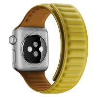 eses Szilikon mágneses szíj az Apple Watch-hoz - Sárga 42mm, 44mm, 45mm, 49mm