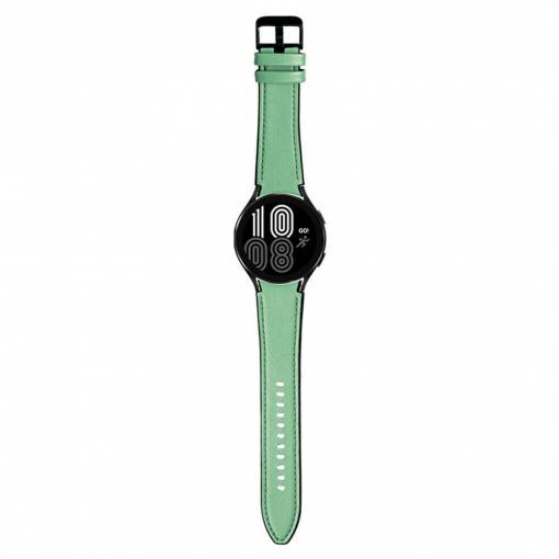 Foto - eses Sportovní kožený řemínek pro Samsung Galaxy Watch 4, 5, 6 - Světle zelený, 20 mm