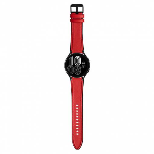 Foto - eses Sport bőr szíj Samsung Galaxy Watch 4, 5, 6 telefonokhoz - Piros, 20 mm