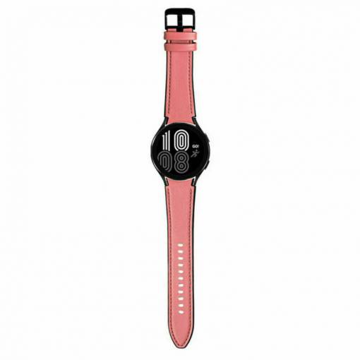 Foto - eses Sport bőr szíj Samsung Galaxy Watch 4, 5, 6 készülékekhez - Rózsaszín, 20 mm