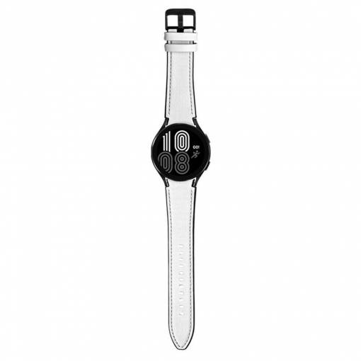 Foto - eses Sport bőr szíj Samsung Galaxy Watch 4, 5, 6 készülékekhez - Fehér, 20 mm