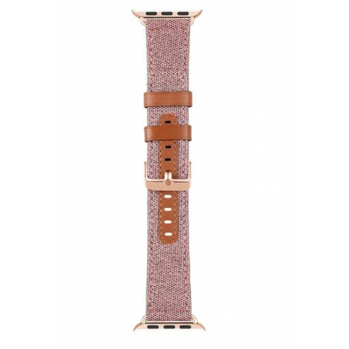 Foto - eses Bőr formális szíj Apple Watchhoz - Rózsaszín 42mm, 44mm, 45mm, 49mm