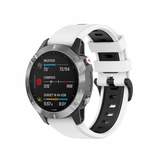 Foto - eses Szilikon pánt Garminhoz - Fehér és fekete, QuickFit 20 mm