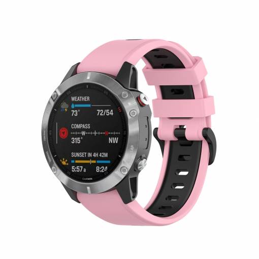 Foto - eses Szilikon pánt Garminhoz - Rózsaszín és fekete, QuickFit 20 mm