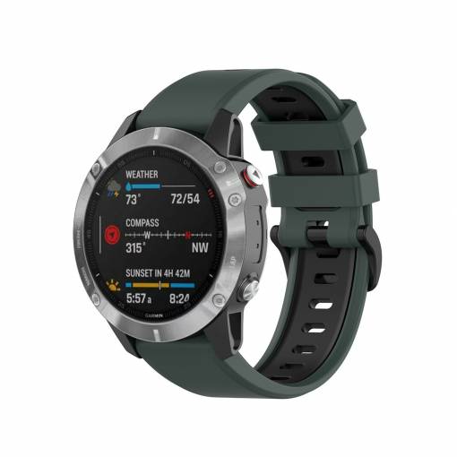 Foto - eses Szilikon pánt Garminhoz - Sötétzöld Fekete, QuickFit 20 mm