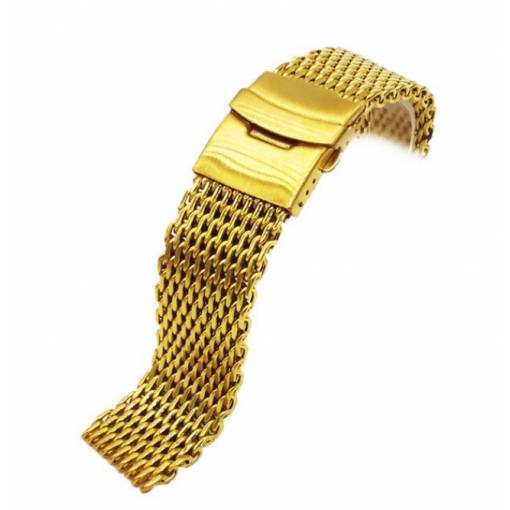 Foto - eses Milánói húzókar csattal, tömör - Arany, 22 mm