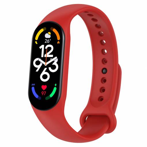 Foto - eses Szilikon szíj Xiaomi Mi Band 7-hez - Piros