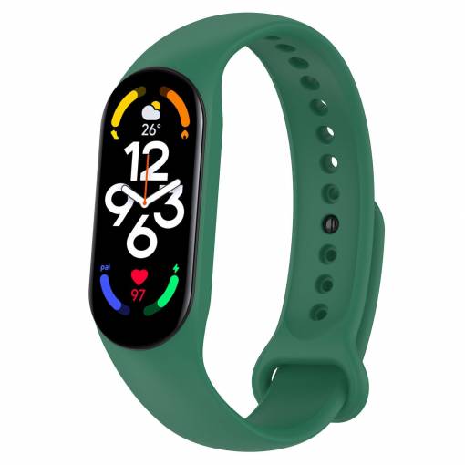 Foto - eses Szilikon szíj Xiaomi Mi Band 7-hez - Zöld