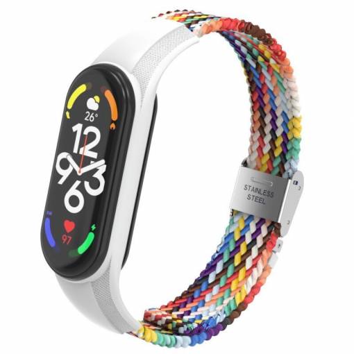 Foto - eses Nylon szíj szilikon ággyal Xiaomi Mi Band 7-hez - Színes