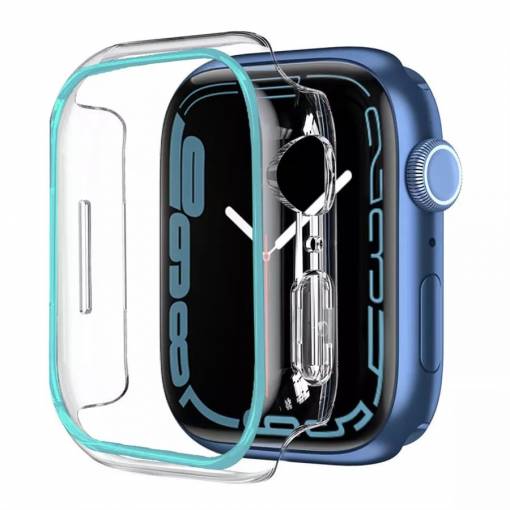Foto - Ochranný rámeček pro Apple Watch - Svítící modrý, 44 mm