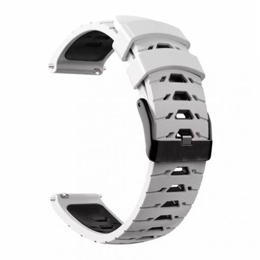 Foto - eses Szilikon mintás szíj - Fehér és fekete, 20mm