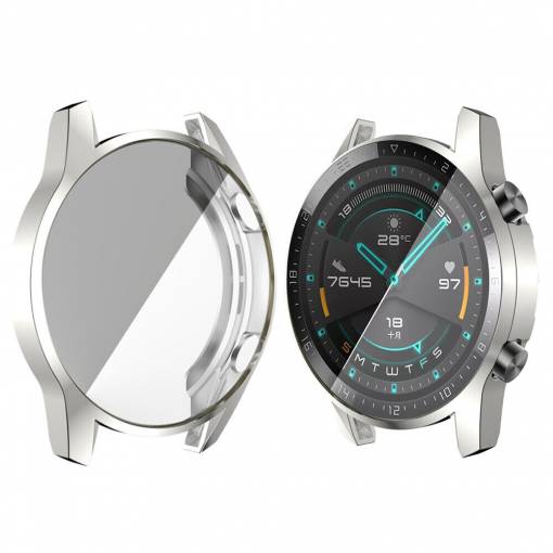 Foto - Szilikon borítás a Huawei Watch GT2 46 mm-es órához - Ezüst