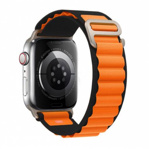 Foto - eses Alpine húzás Apple Watch-hoz - Narancssárga fekete 42 mm, 44 mm, 45 mm, 49 mm