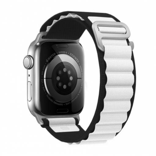 Foto - eses Alpine húzás Apple Watch-hoz - Fehér fekete, 42 mm, 44 mm, 45 mm, 49 mm
