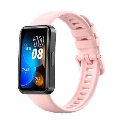 Foto - eses Szilikon szíj Huawei Band 8-hoz - Bézs rózsaszín