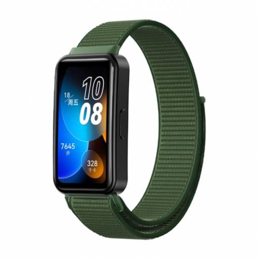 Foto - eses Nylon szíj Huawei Band 8-hoz - Sötétzöld