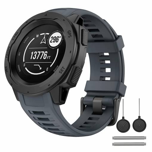 Foto - eses Szilikon szíj Garmin Instinct és Instinct 2-höz - Szürke