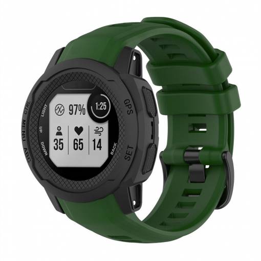 Foto - eses Szilikon szíj Garmin Instinct és Instinct 2-höz - Sötétzöld