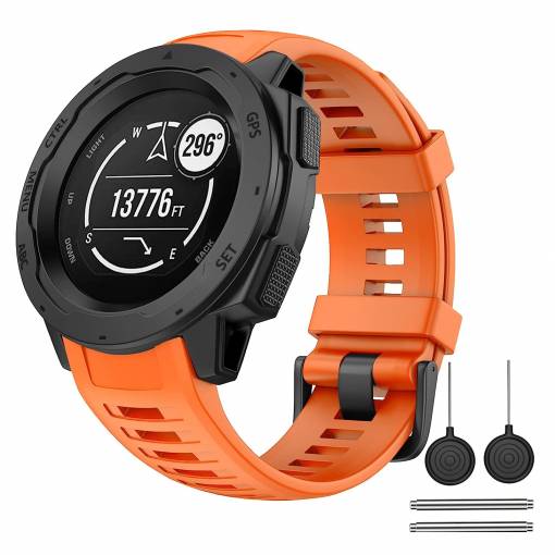 Foto - eses Szilikon szíj Garmin Instinct és Instinct 2-höz - Narancs