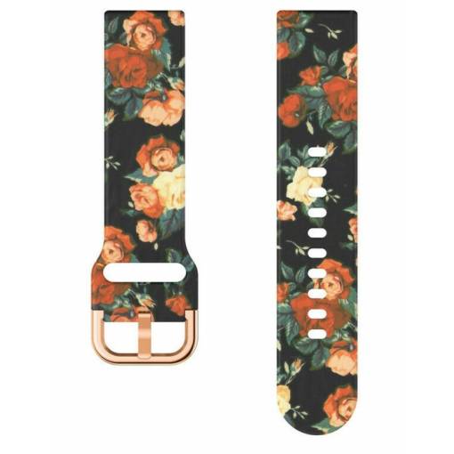 Foto - eses Sport szilikon szíj - Rózsa mintás, 18 mm