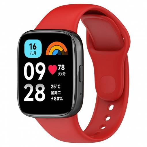 Foto - eses Szilikon szíj a Xiaomi Redmi Watch 3 Active-hoz - Piros
