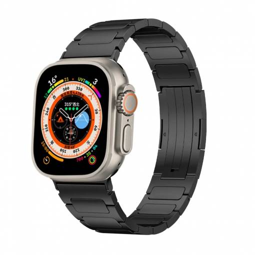 Foto - Titán szegmentális Apple Watchhoz - Fekete 42mm, 44mm, 45mm, 49mm