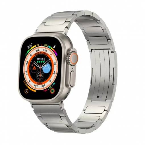 Foto - Titán szegmentális Apple Watchhoz - Ezüst matt 38mm, 40mm, 41mm