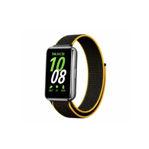 Foto - eses Nylon pánt Fitbit Versához - Fekete és narancssárga