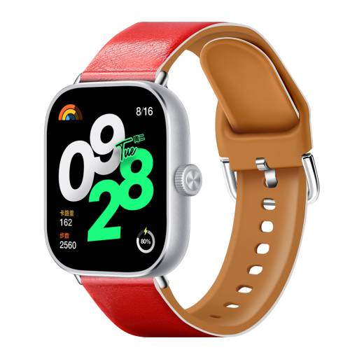 Foto - eses Szilikon szíj kombinált Xiaomi Redmi Watch 4 és Xiaomi Smart Band 8 Pro órákhoz - Piros