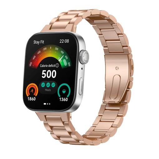 Foto - eses Fém szíj a Huawei Watch Fit 3 készülékhez - Rózsaarany