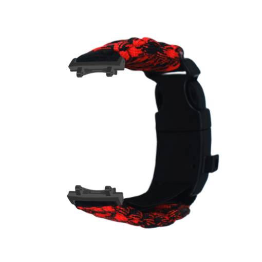 Foto - eses Paracord nylon kültéri szíj Xiaomi Amazfit T-Rex 3-hoz - Piros